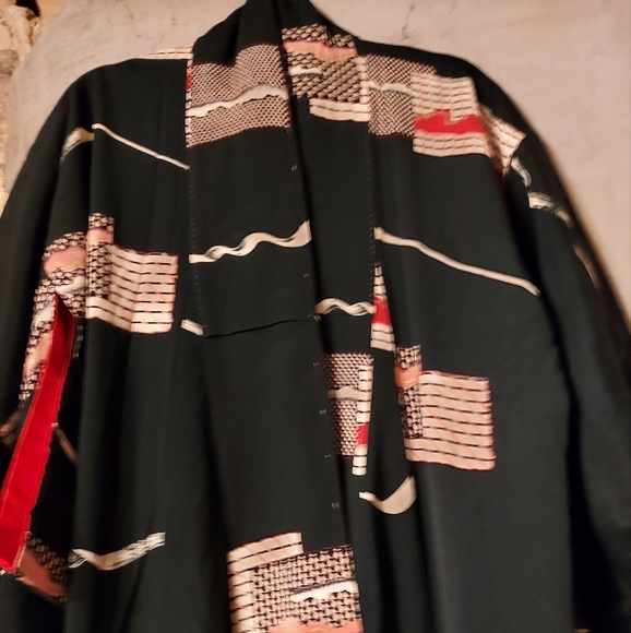 1940's - 50's abstract geometric Japanese silk kimono - Picture 11 of 15
